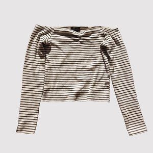 Primark striped off the shoulder long sleeve top